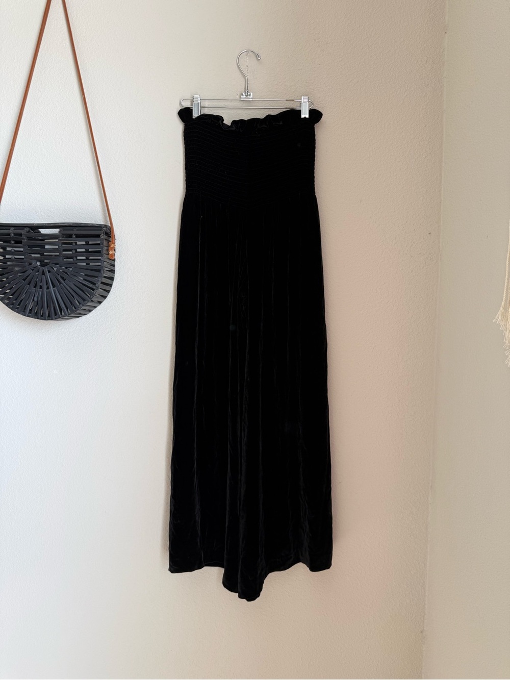 Rebecaa Talor Velour Zip Wide Leg Jumpsuit, Size Small